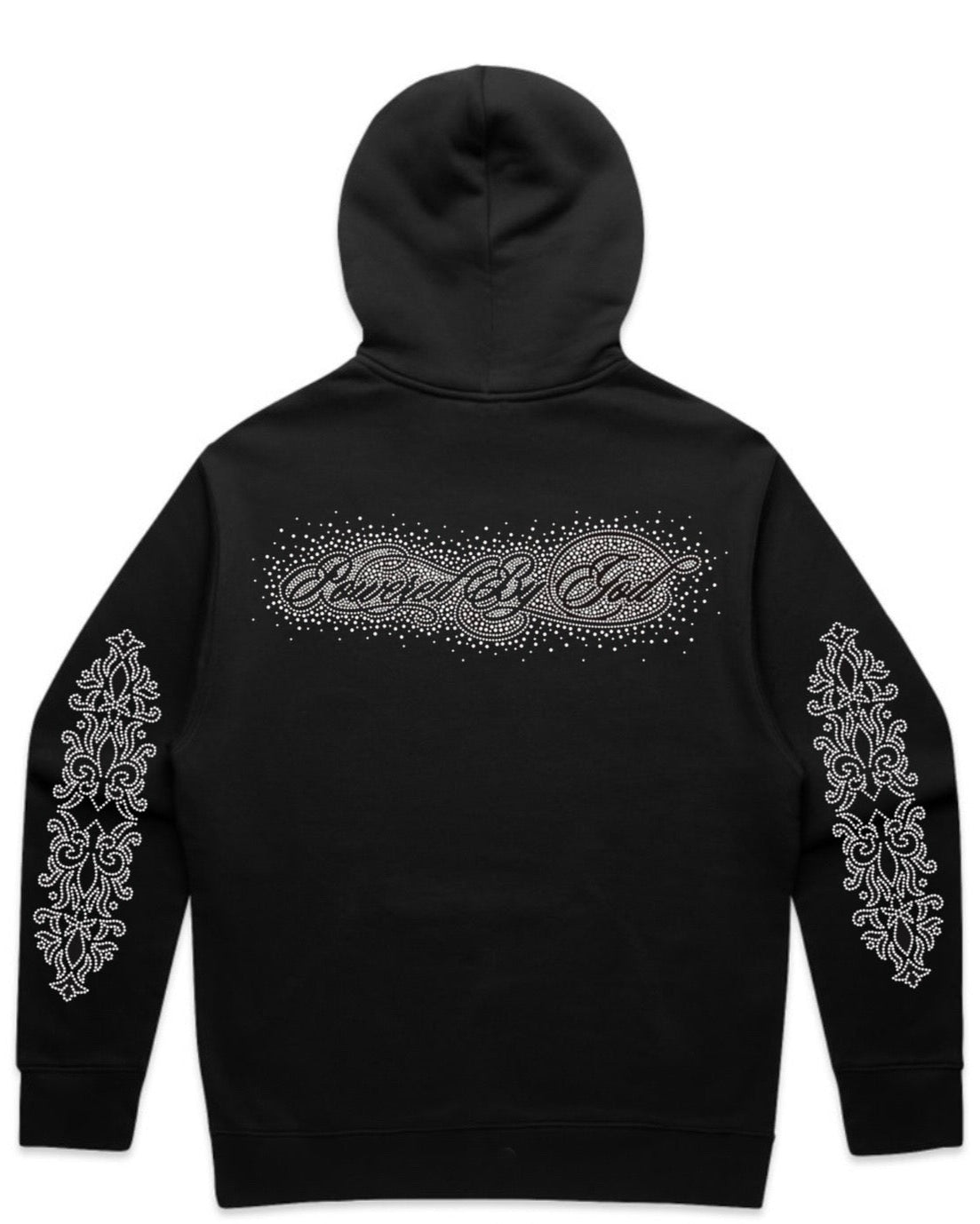 Black Rhinestone Zip Up