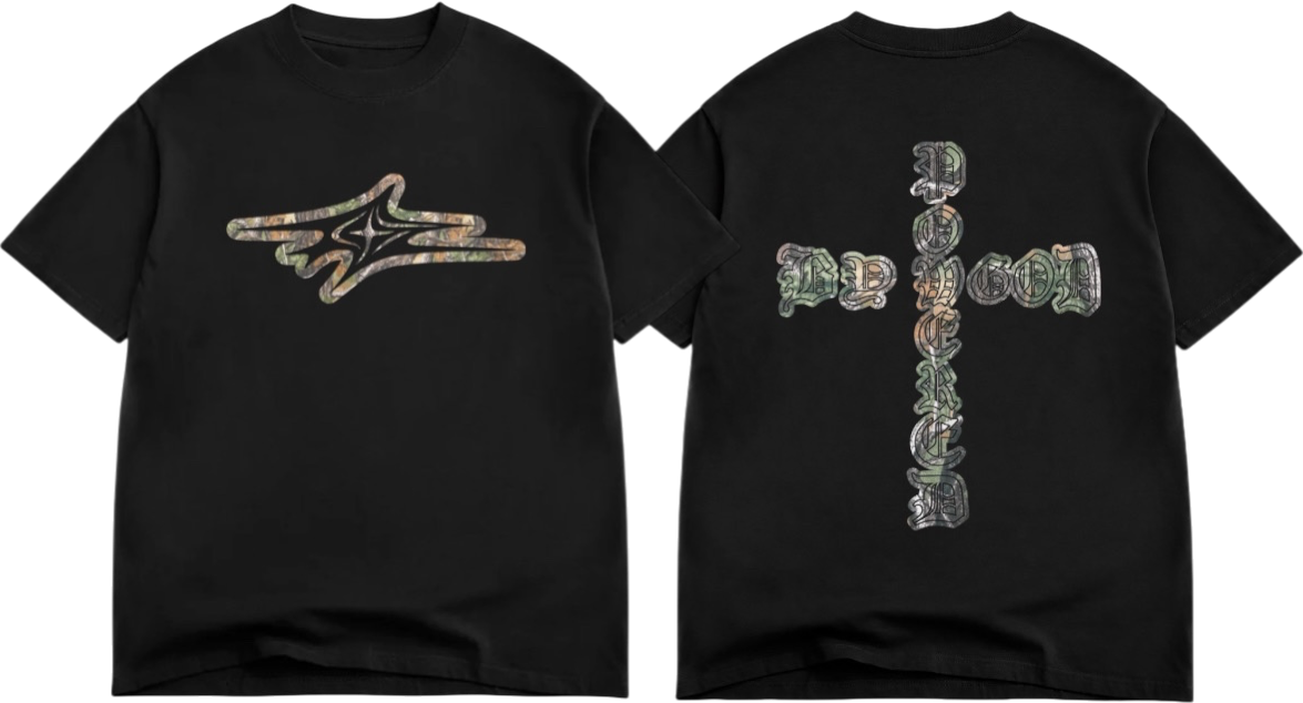 CAMO CROSS PBG TEE BLK