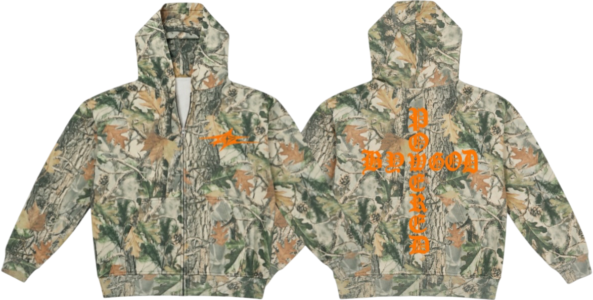 CAMO CROSS 3D PBG ZIP HOODIE