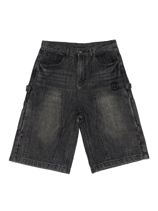 Black Wash Denim Jorts